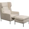 Fashion KARE Design Armchair + Stool Quinn High Beige