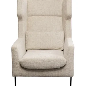 Fashion KARE Design Armchair + Stool Quinn High Beige