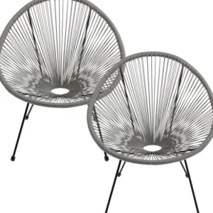 Sale KARE Design Armchair Acapulco Grey 2/Set