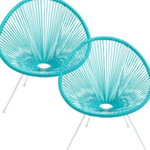 Outlet KARE Design Armchair Acapulco Turquoise 2/Set