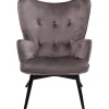 Sale KARE Design Armchair Black Vicky Velvet Grey