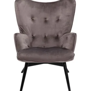 Sale KARE Design Armchair Black Vicky Velvet Grey