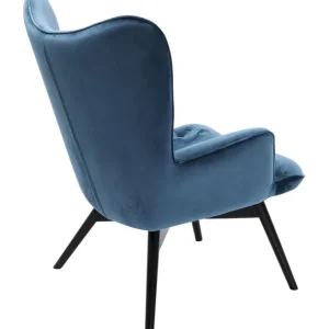 Best KARE Design Armchair Black Vicky Velvet Bluegreen