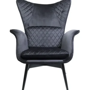 Outlet KARE Design Armchair Tudor Velvet Black
