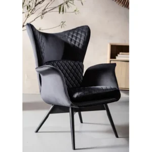 Outlet KARE Design Armchair Tudor Velvet Black