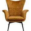 Hot KARE Design Armchair Tudor Velvet Gold Brown