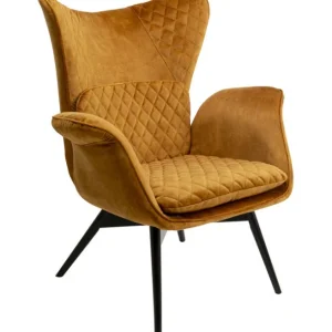 Hot KARE Design Armchair Tudor Velvet Gold Brown