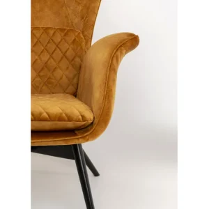 Hot KARE Design Armchair Tudor Velvet Gold Brown