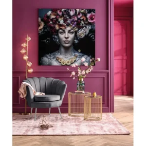 Online KARE Design Armchair Water Lily Gold Grey