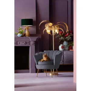 Online KARE Design Armchair Water Lily Gold Grey