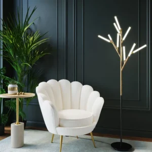 Online KARE Design Armchair Water Lily Gold Beige
