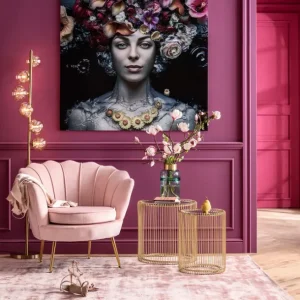 Hot KARE Design Armchair Water Lily Gold Rose