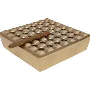 Fashion KARE Design Ashtray Soho Square Brass 25x25cm