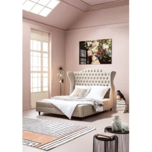 Outlet KARE Design Bed City Spirit Linen Natural 160x200cm