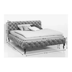 Fashion KARE Design Bed Desire Velvet Mauve 160x200cm