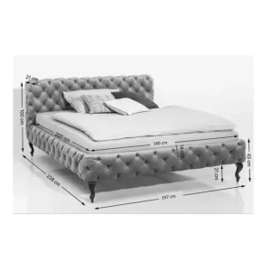 Fashion KARE Design Bed Desire Velvet Mauve 180x200cm