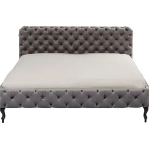Online KARE Design Bed Desire Velvet Silver Grey 200x200cm
