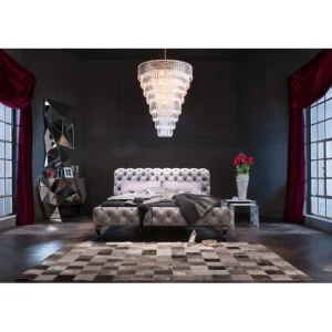 Online KARE Design Bed Desire Velvet Silver Grey 200x200cm