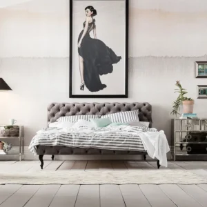 Online KARE Design Bed Desire Velvet Silver Grey 200x200cm