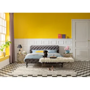 Hot KARE Design Bed Desire Velvet Silver Grey 160x200 cm