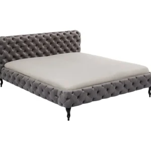 Online KARE Design Bed Desire Velvet Silver Grey 200x200cm