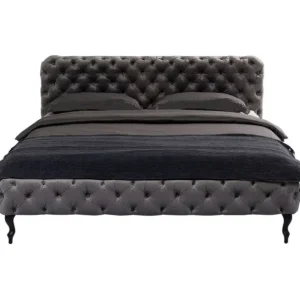 Online KARE Design Bed Desire Velvet Silver Grey 200x200cm