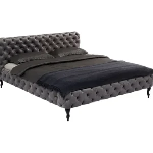 Online KARE Design Bed Desire Velvet Silver Grey 200x200cm