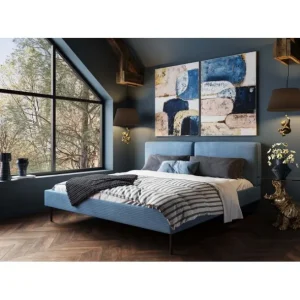 Online KARE Design Bed East Side Cord Blue 180x200cm