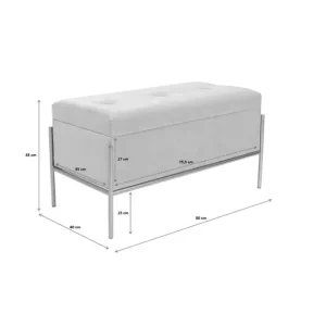 Fashion KARE Design Bench Buttons Storage B&W Small