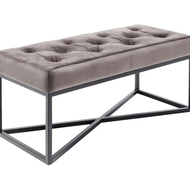 bench_crossover_grey_blac_4.webp Hot KARE Design Bench Crossover Grey Black 90x40cm