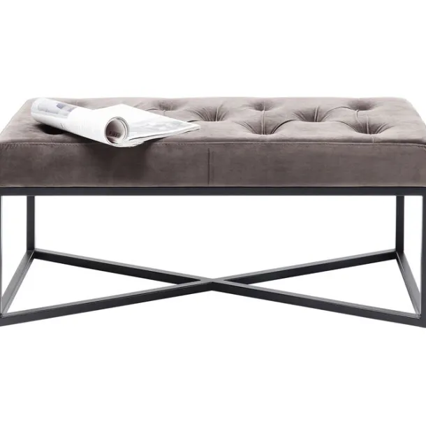 bench_crossover_grey_blac_5.webp Hot KARE Design Bench Crossover Grey Black 90x40cm
