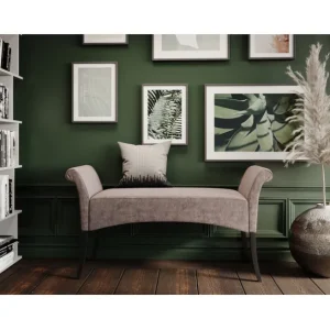 Best KARE Design Bench Motley Velvet Silvergrey