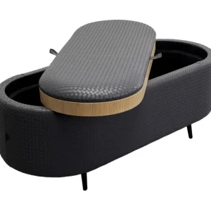 Outlet KARE Design Bench Venezia Storage Anthracite 100cm