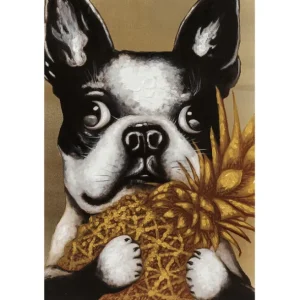 Sale KARE Design Canvas Picture Dog with Pineapple 80x80cm