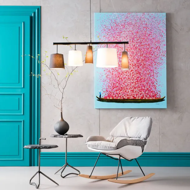canvas_picture_flower_boa_5-2.webp Sale KARE Design Canvas Picture Flower Boat Blue Pink 120x160cm