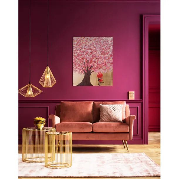canvas_picture_flower_cou_1.webp Online KARE Design Canvas Picture Flower Couple Gold Pink 80x100cm