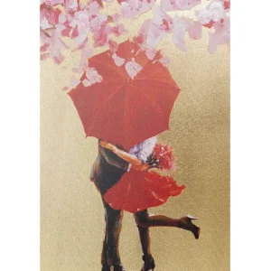 Online KARE Design Canvas Picture Flower Couple Gold Pink 80x100cm