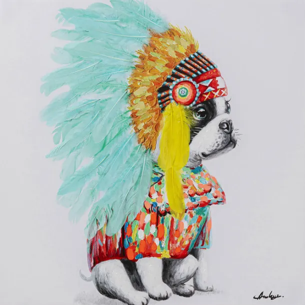 canvas_picture_headdress__0.webp Best KARE Design Canvas Picture Headdress Dog 80x80cm