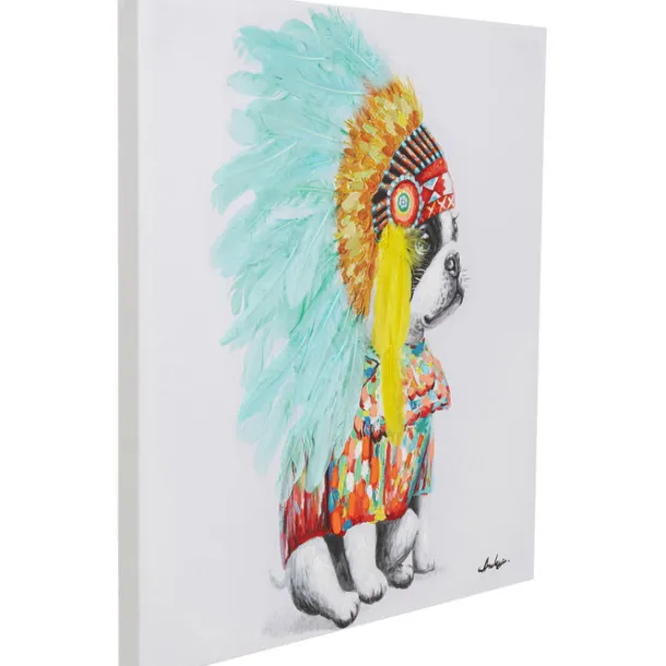 canvas_picture_headdress__2.webp Best KARE Design Canvas Picture Headdress Dog 80x80cm