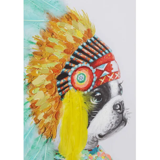 canvas_picture_headdress__3.webp Best KARE Design Canvas Picture Headdress Dog 80x80cm