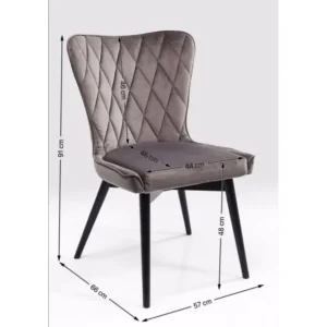 Clearance KARE Design Chair Black Marshall Velvet Grey