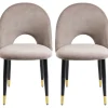 Best KARE Design Chair Iris Velvet Taupe (2/Set)