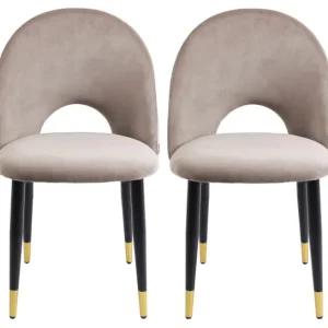 Best KARE Design Chair Iris Velvet Taupe (2/Set)