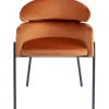 Hot KARE Design Chair with Armrest Alexia Velvet Orange