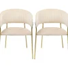 Best KARE Design Chair with Armrest Belle Velvet Cream (2/Set)