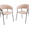 Fashion KARE Design Chair with Armrest Belle Rose (2/Set)