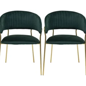 Online KARE Design Chair with Armrest Belle Velvet Green (2/Set)
