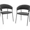 Discount KARE Design Chair with Armrest Belle Anthracite (2/Set)