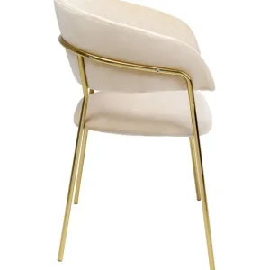 Best KARE Design Chair with Armrest Belle Velvet Cream (2/Set)