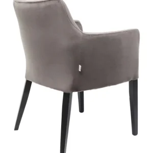 Clearance KARE Design Chair with Armrest Black Mode Velvet Grey